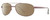 Profile View of Reptile Highlands Designer Polarized Reading Sunglasses with Custom Cut Powered Amber Brown Lenses in Espresso Dark Brown Unisex Pilot Full Rim Metal 61 mm