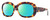 Profile View of Reptile Woma Designer Polarized Reading Sunglasses with Custom Cut Powered Green Mirror Lenses in Burl Wood Tortoise Havana Ladies Oval Full Rim Acetate 55 mm