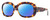 Profile View of Reptile Woma Designer Polarized Reading Sunglasses with Custom Cut Powered Blue Mirror Lenses in Burl Wood Tortoise Havana Ladies Oval Full Rim Acetate 55 mm