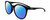 Profile View of Smith Optics Bayside-807 Designer Polarized Reading Sunglasses with Custom Cut Powered Blue Mirror Lenses in Gloss Black Ladies Round Full Rim Acetate 54 mm