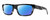 Profile View of Smith Optics Crossfade-TCB Designer Polarized Sunglasses with Custom Cut Blue Mirror Lenses in Black White Grey Zebra Tortoise Ladies Rectangular Full Rim Acetate 55 mm