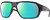 Profile View of Smith Optics Deckboss-807 Designer Polarized Reading Sunglasses with Custom Cut Powered Green Mirror Lenses in Gloss Black Grey Unisex Rectangular Full Rim Acetate 63 mm