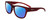 Profile View of Smith Optics Ember-LPA Designer Polarized Reading Sunglasses with Custom Cut Powered Blue Mirror Lenses in Matte Crystal Maroon Red Unisex Cat Eye Full Rim Acetate 56 mm