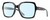 Profile View of Smith Optics Flare-807 Designer Blue Light Blocking Eyeglasses in Gloss Black Ladies Square Full Rim Acetate 57 mm