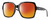 Profile View of Smith Optics Flare-807 Designer Polarized Sunglasses with Custom Cut Red Mirror Lenses in Gloss Black Ladies Square Full Rim Acetate 57 mm