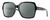 Profile View of Smith Optics Flare-807 Designer Polarized Sunglasses with Custom Cut Smoke Grey Lenses in Gloss Black Ladies Square Full Rim Acetate 57 mm