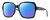 Profile View of Smith Optics Flare-807 Designer Polarized Reading Sunglasses with Custom Cut Powered Blue Mirror Lenses in Gloss Black Ladies Square Full Rim Acetate 57 mm