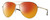 Profile View of Smith Optics Layback-J5G Designer Polarized Sunglasses with Custom Cut Red Mirror Lenses in Shiny Gold Brown Tortoise Havana Unisex Pilot Full Rim Metal 60 mm