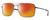 Profile View of Smith Optics Outcome-KJ1 Designer Polarized Sunglasses with Custom Cut Red Mirror Lenses in Shiny Gunmetal Black Mens Pilot Full Rim Metal 59 mm