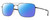 Profile View of Smith Optics Outcome-KJ1 Designer Polarized Sunglasses with Custom Cut Blue Mirror Lenses in Shiny Gunmetal Black Mens Pilot Full Rim Metal 59 mm