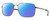 Profile View of Smith Optics Outcome-KJ1 Designer Polarized Reading Sunglasses with Custom Cut Powered Blue Mirror Lenses in Shiny Gunmetal Black Mens Pilot Full Rim Metal 59 mm