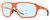 Profile View of Smith Optics Pathway-69I Designer Progressive Lens Blue Light Blocking Eyeglasses in Matte Neon Cinder Orange Mens Rectangular Full Rim Acetate 62 mm