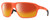 Profile View of Smith Optics Pathway-69I Designer Polarized Sunglasses with Custom Cut Red Mirror Lenses in Matte Neon Cinder Orange Mens Rectangular Full Rim Acetate 62 mm