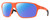 Profile View of Smith Optics Pathway-69I Designer Polarized Sunglasses with Custom Cut Blue Mirror Lenses in Matte Neon Cinder Orange Mens Rectangular Full Rim Acetate 62 mm