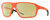 Profile View of Smith Optics Pathway-69I Designer Polarized Reading Sunglasses with Custom Cut Powered Sun Flower Yellow Lenses in Matte Neon Cinder Orange Mens Rectangular Full Rim Acetate 62 mm