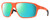 Profile View of Smith Optics Pathway-69I Designer Polarized Reading Sunglasses with Custom Cut Powered Green Mirror Lenses in Matte Neon Cinder Orange Mens Rectangular Full Rim Acetate 62 mm
