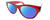 Profile View of Smith Optics Sophisticate-IMM Designer Polarized Sunglasses with Custom Cut Blue Mirror Lenses in Crystal Deep Maroon Red Ladies Round Full Rim Acetate 54 mm