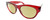 Profile View of Smith Optics Sophisticate-IMM Designer Polarized Reading Sunglasses with Custom Cut Powered Sun Flower Yellow Lenses in Crystal Deep Maroon Red Ladies Round Full Rim Acetate 54 mm