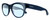 Profile View of Smith Optics Sophisticate-OXZ/TE Designer Blue Light Blocking Eyeglasses in Crystal Denim Blue Ladies Round Full Rim Acetate 54 mm