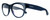 Profile View of Smith Optics Sophisticate-OXZ/TE Designer Progressive Lens Blue Light Blocking Eyeglasses in Crystal Denim Blue Ladies Round Full Rim Acetate 54 mm