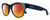 Profile View of Smith Optics Sophisticate-OXZ/TE Designer Polarized Sunglasses with Custom Cut Red Mirror Lenses in Crystal Denim Blue Ladies Round Full Rim Acetate 54 mm
