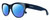 Profile View of Smith Optics Sophisticate-OXZ/TE Designer Polarized Sunglasses with Custom Cut Blue Mirror Lenses in Crystal Denim Blue Ladies Round Full Rim Acetate 54 mm