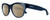 Profile View of Smith Optics Sophisticate-OXZ/TE Designer Polarized Sunglasses with Custom Cut Amber Brown Lenses in Crystal Denim Blue Ladies Round Full Rim Acetate 54 mm