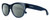 Profile View of Smith Optics Sophisticate-OXZ/TE Designer Polarized Sunglasses with Custom Cut Smoke Grey Lenses in Crystal Denim Blue Ladies Round Full Rim Acetate 54 mm
