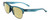 Profile View of Smith Optics Haywire-1ED Designer Polarized Reading Sunglasses with Custom Cut Powered Sun Flower Yellow Lenses in Crystal Stone Green Blue Silver Unisex Panthos Semi-Rimless Acetate 55 mm