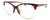 Profile View of Smith Optics Rebel-WJ9/FN Designer Single Vision Prescription Rx Eyeglasses in Mulberry Tortoise Purple Red Gold Ladies Cat Eye Semi-Rimless Acetate 58 mm