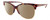 Profile View of Smith Optics Rebel-WJ9/FN Designer Polarized Sunglasses with Custom Cut Amber Brown Lenses in Mulberry Tortoise Purple Red Gold Ladies Cat Eye Semi-Rimless Acetate 58 mm