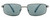 Front View of Reptile Python Unisex Rectangular Polarized Sunglasses Gunmetal Silver/Grey 56mm