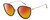 Profile View of Levi's Timeless LV5011S Designer Polarized Sunglasses with Custom Cut Red Mirror Lenses in Gloss Black Gold Ladies Cat Eye Full Rim Metal 56 mm