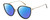 Profile View of Levi's Timeless LV5011S Designer Polarized Reading Sunglasses with Custom Cut Powered Blue Mirror Lenses in Gloss Black Gold Ladies Cat Eye Full Rim Metal 56 mm