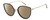Profile View of Levi's Timeless LV5011S Designer Polarized Reading Sunglasses with Custom Cut Powered Amber Brown Lenses in Gloss Black Gold Ladies Cat Eye Full Rim Metal 56 mm