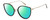 Profile View of Levi's Timeless LV5011S Designer Polarized Reading Sunglasses with Custom Cut Powered Green Mirror Lenses in Gloss Black Gold Ladies Cat Eye Full Rim Metal 56 mm