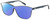 Profile View of Levi's Timeless LV5013CS Designer Polarized Reading Sunglasses with Custom Cut Powered Blue Mirror Lenses in Crystal Blue Horn Marble Unisex Panthos Full Rim Acetate 53 mm
