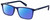 Profile View of Levi's Seasonal LV1004 Designer Polarized Sunglasses with Custom Cut Blue Mirror Lenses in Crystal Royal Blue Unisex Rectangular Full Rim Acetate 53 mm