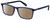Profile View of Levi's Seasonal LV1004 Designer Polarized Reading Sunglasses with Custom Cut Powered Amber Brown Lenses in Crystal Royal Blue Unisex Rectangular Full Rim Acetate 53 mm