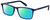 Profile View of Levi's Seasonal LV1004 Designer Polarized Reading Sunglasses with Custom Cut Powered Green Mirror Lenses in Crystal Royal Blue Unisex Rectangular Full Rim Acetate 53 mm