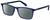 Profile View of Levi's Seasonal LV1004 Designer Polarized Reading Sunglasses with Custom Cut Powered Smoke Grey Lenses in Crystal Royal Blue Unisex Rectangular Full Rim Acetate 53 mm