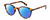 Profile View of Levi's Seasonal LV1005 Designer Polarized Sunglasses with Custom Cut Blue Mirror Lenses in Havana Tortoise Brown Gold Ladies Round Full Rim Acetate 50 mm