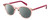 Profile View of Levi's Seasonal LV1005 Designer Polarized Sunglasses with Custom Cut Smoke Grey Lenses in Crystal Pink Plum Purple Ladies Round Full Rim Acetate 50 mm