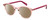 Profile View of Levi's Seasonal LV1005 Designer Polarized Reading Sunglasses with Custom Cut Powered Amber Brown Lenses in Crystal Pink Plum Purple Ladies Round Full Rim Acetate 50 mm
