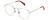 Profile View of Levi's Seasonal LV1006 Designer Reading Eye Glasses with Custom Cut Powered Lenses in Palladium Silver Red Unisex Pilot Full Rim Stainless Steel 52 mm