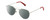 Profile View of Levi's Seasonal LV1006 Designer Polarized Reading Sunglasses with Custom Cut Powered Smoke Grey Lenses in Palladium Silver Red Unisex Pilot Full Rim Stainless Steel 52 mm