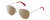 Profile View of Levi's Seasonal LV1006 Designer Polarized Reading Sunglasses with Custom Cut Powered Amber Brown Lenses in Palladium Silver Red Unisex Pilot Full Rim Stainless Steel 52 mm