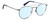 Profile View of Levi's Seasonal LV1006 Designer Blue Light Blocking Eyeglasses in Dark Ruthenium Silver Navy Blue Unisex Pilot Full Rim Stainless Steel 52 mm