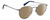 Profile View of Levi's Seasonal LV1006 Designer Polarized Sunglasses with Custom Cut Amber Brown Lenses in Dark Ruthenium Silver Navy Blue Unisex Pilot Full Rim Stainless Steel 52 mm
