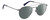 Profile View of Levi's Seasonal LV1006 Designer Polarized Sunglasses with Custom Cut Smoke Grey Lenses in Dark Ruthenium Silver Navy Blue Unisex Pilot Full Rim Stainless Steel 52 mm